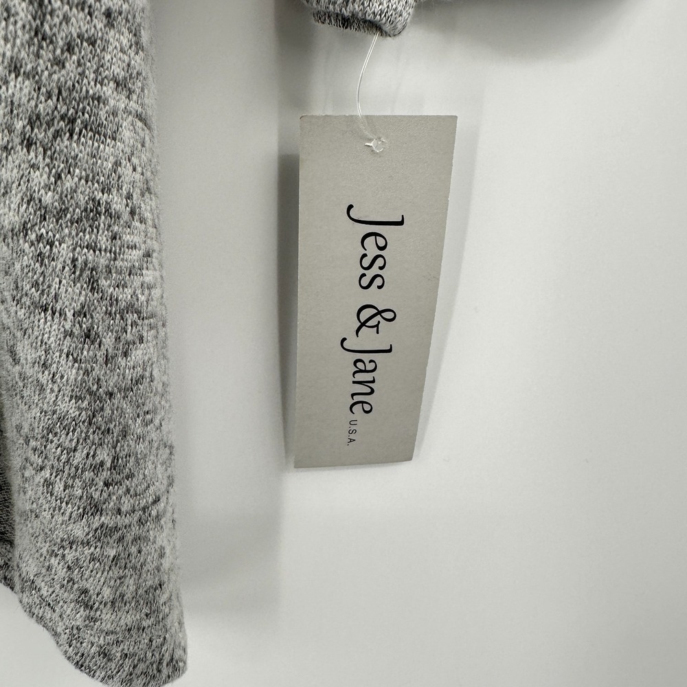 Jess & Jane Echoes Top Shirt Large Brushed Knit Cowl Neck Gray Artsy Boho New - Picture 8 of 11